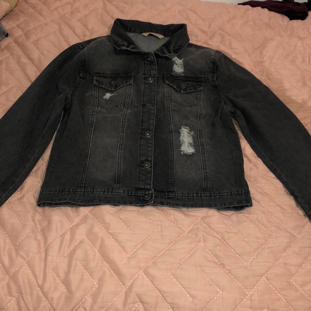 Washed out black jean jacket